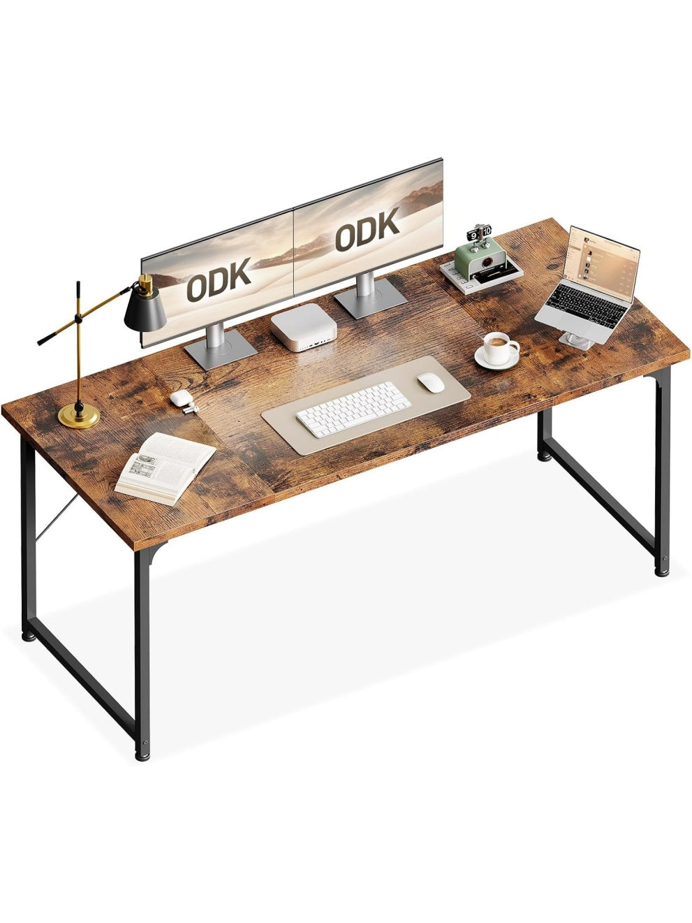 Grosser Burotisch 160 x 55 cm in Braun als Computertisch fur Homeoffice und Buro
