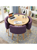 Rundes Tisch Set mit Stuhlen fur Buro Empfang Kuche und Besprechungsraum im schlichten Design in Lila