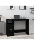 Schreibtisch mit Schubladen 102 x 50 x 76 cm in Schwarz aus Holzwerkstoff fur Buro und Homeoffice
