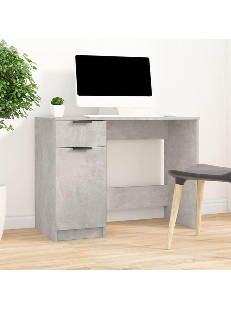 Computertisch 100 x 50 x 75 cm in Betongrau aus Holzwerkstoff fur Buro und Schlafzimmer