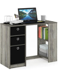 Moderner Computertisch in Eiche Schwarz 100,1 x 39,9 x 74,4 cm fur Buro und Homeoffice